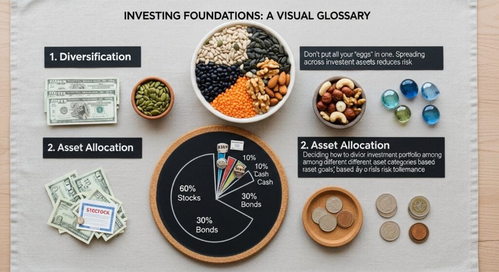 Featured illustration of basic investing terms for personal finance and business entrepreneurship guide