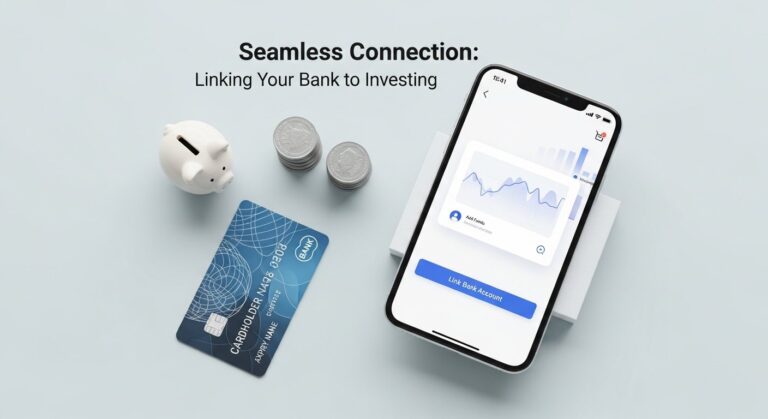 Featured illustration of linking a bank account to an investing app for personal finance and entrepreneurship