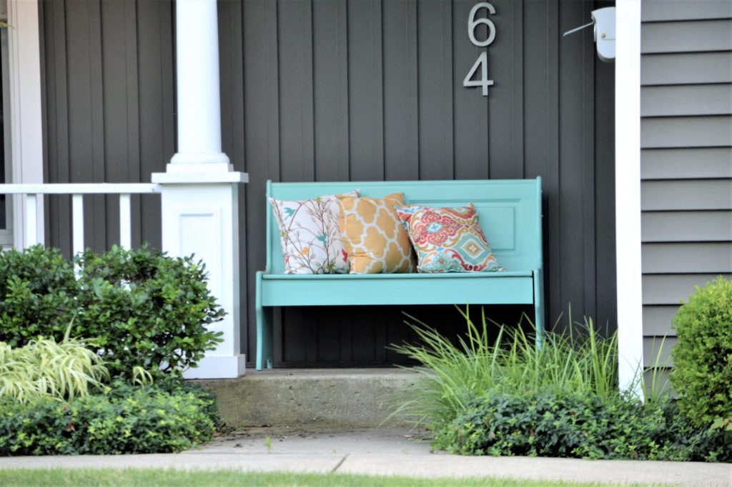 front porch with bench