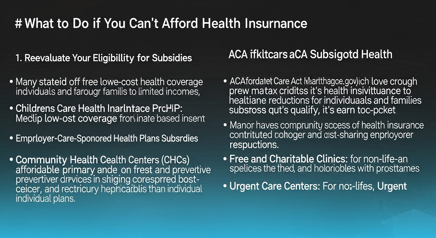 What To Do If You Cant Afford Health Insurance
