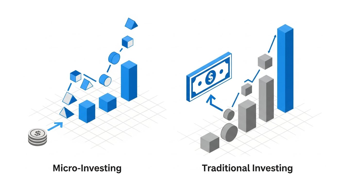 micro-investing vs traditional investing - infographic 4 illustration